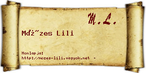 Mózes Lili névjegykártya