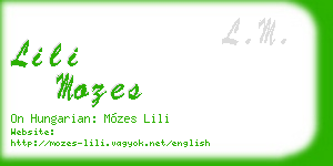 lili mozes business card