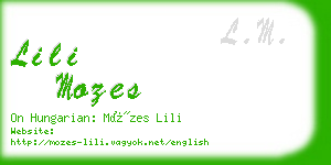 lili mozes business card